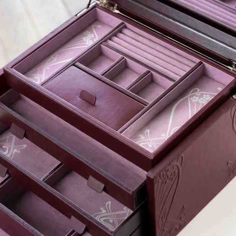Bo�te � Bijoux Wolf 1834 - Wolf X Liberty large Jewelry Box - Bordeau