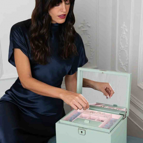 Bo�te � Bijoux Wolf 1834 - Wolf X Liberty large Jewelry Box - Vert pastel