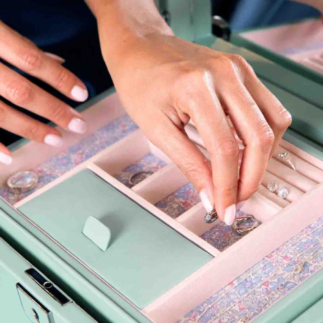 Bo�te � Bijoux Wolf 1834 - Wolf X Liberty large Jewelry Box - Vert pastel