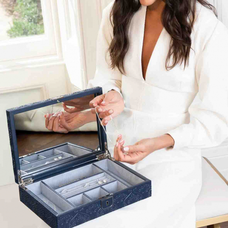 Bo�te � Bijoux Wolf 1834 - Wolf X Liberty medium Jewelry Box - Bleu