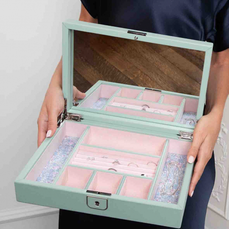 Bo�te � Bijoux Wolf 1834 - Wolf X Liberty medium Jewelry Box - Vert Pastel