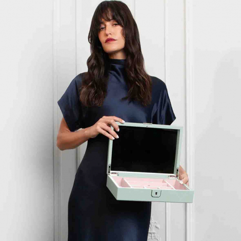 Bo�te � Bijoux Wolf 1834 - Wolf X Liberty medium Jewelry Box - Vert Pastel