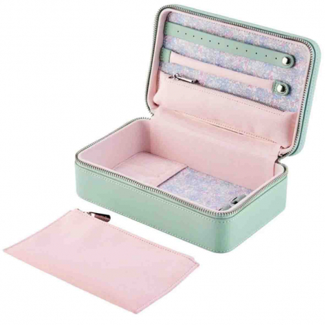 Bo�te � Bijoux Wolf 1834 - Wolf X Liberty medium Jewelry Zip Case - Vert Pastel