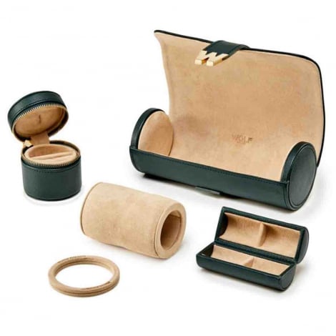 Boite Montre Wolf 1834 - Cassandra Watch & Jewellery Roll - Green
