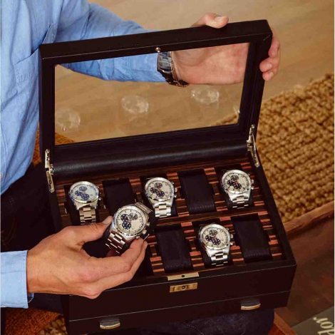 Boite Montre Wolf 1834 - Roadster 8 Piece Watch Box - Noir