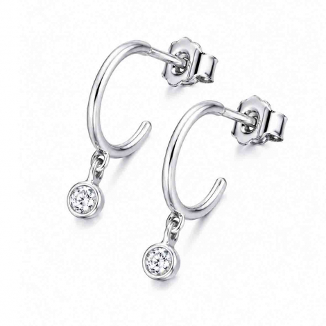 Boucle d'oreille cr�ole Diamant pendante � combiner