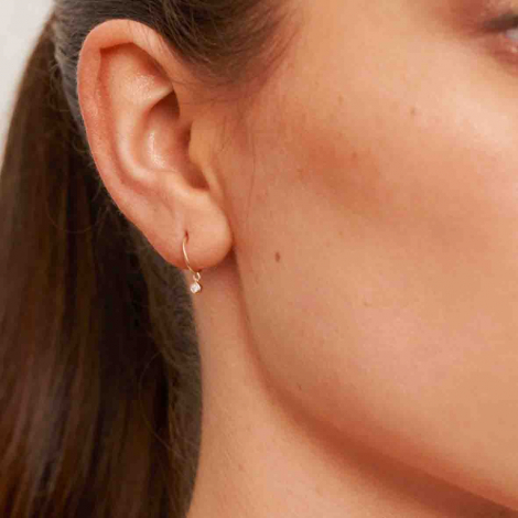 Boucle d'oreille cr�ole Diamant pendante