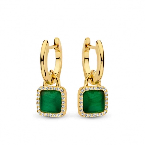 Boucle d'oreille en argent plaqu or jaune avec il de chat Naiomy