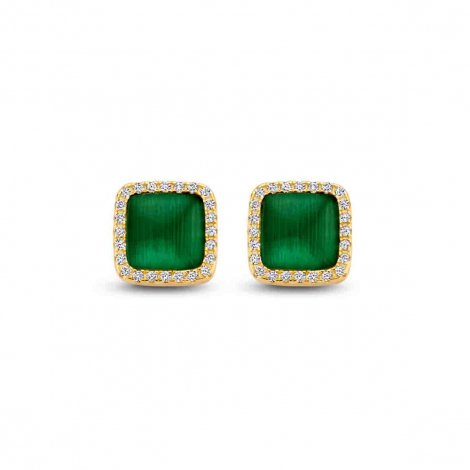 Boucle d'oreille en argent plaqu or jaune avec il de chat Naiomy