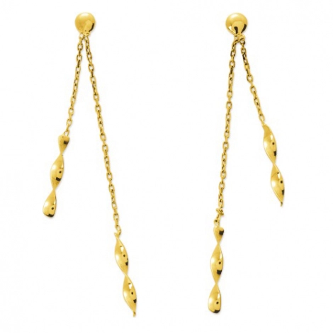 Boucles d'oreilles pendantes torsades 38 mm