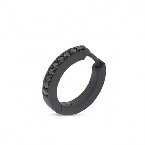 Boucle d'oreille Homme Titane et Diamants Noirs � combiner