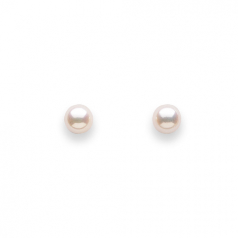 Boucle perle de culture - 5 mm-Dorothée- A15055B