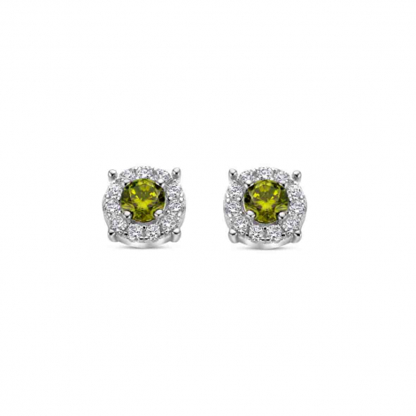 Boucles d'oreille argent - oxydes vert - Naiomy