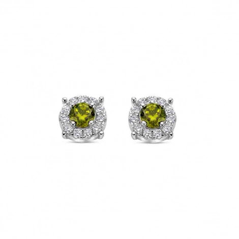 Boucles d'oreille argent - oxydes vert - Naiomy