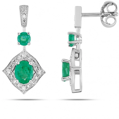 Boucles d'Oreilles Emeraude