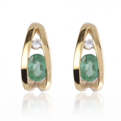 Boucle d'oreille meraude