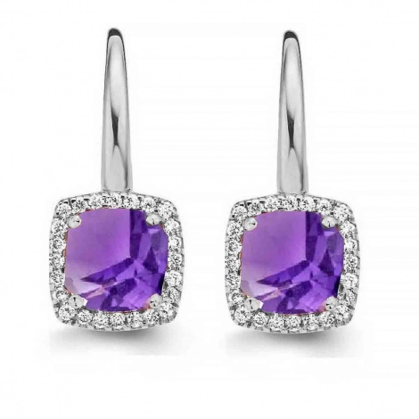Boucles d'oreilles Amthyste et diamants - One More