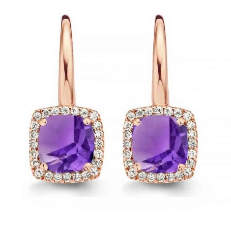 Boucles d'oreilles Amthyste et diamants - One More