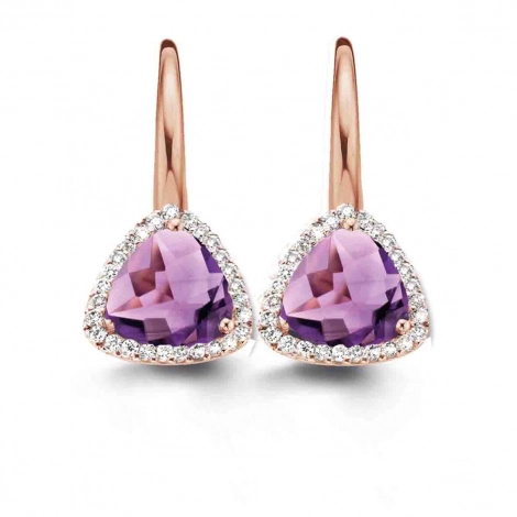 Boucles d'oreilles amthyste et diamants- One More