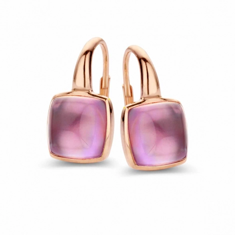 Boucles d'oreilles Amthyste sur nacre One More