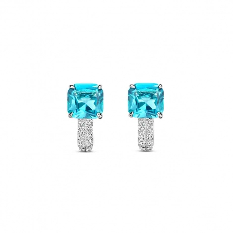 Boucles d'oreilles argent avec pierre bleue + OZ Naiomy