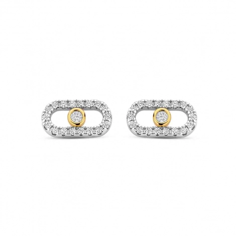 Boucles d'oreilles argent bicolore- Naiomy