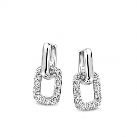 Boucles d'oreilles argent carr ouvert +OZ Naiomy