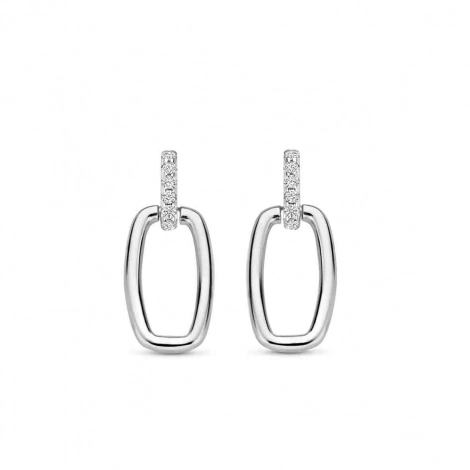 Boucles d'oreilles argent carr ouvert + OZ Naiomy
