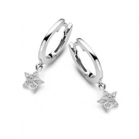 Boucles d'oreilles Argent toiles serties de Zirconium - Naiomy