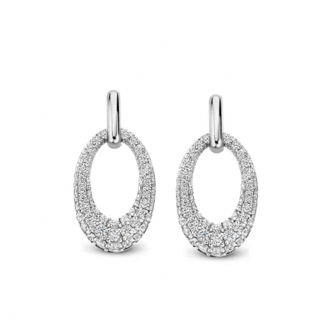 Boucles d'oreilles argent ovale ouvert + CZ Naiomy