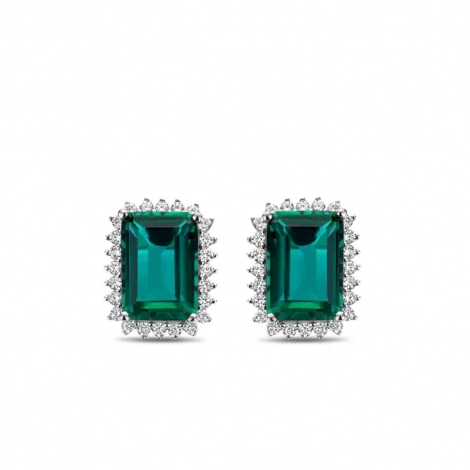 Boucles d'oreilles argent - oxyde vert - Naiomy