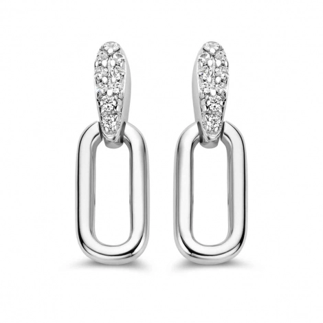 Boucles d'oreilles argent pavage zirconium - Naiomy