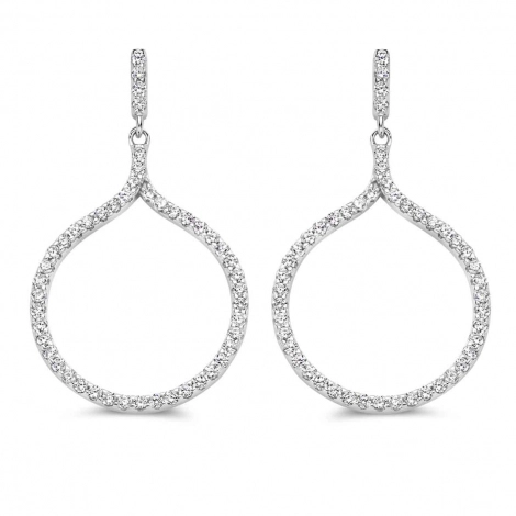 Boucles d'oreilles argent pavage zirconium - Naiomy