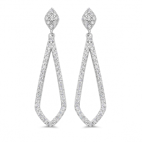 Boucles d'oreilles argent pavage zirconium - Naiomy