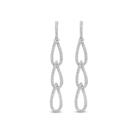 Boucles d'oreilles argent pendantes zirconium - Naiomy