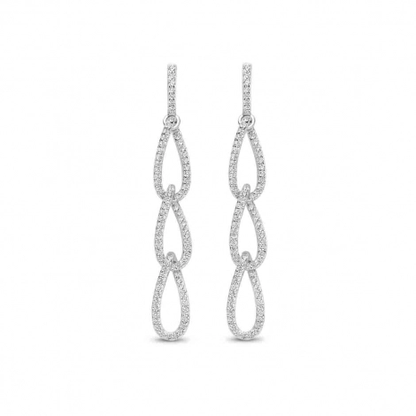Boucles d'oreilles argent pendantes zirconium - Naiomy