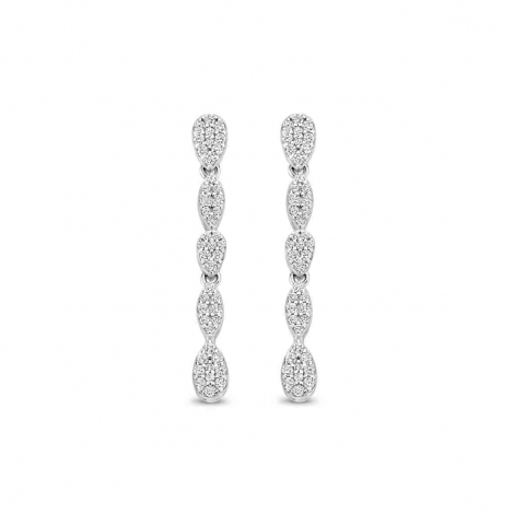 Boucles d'oreilles argent pendantes zirconium - Naiomy