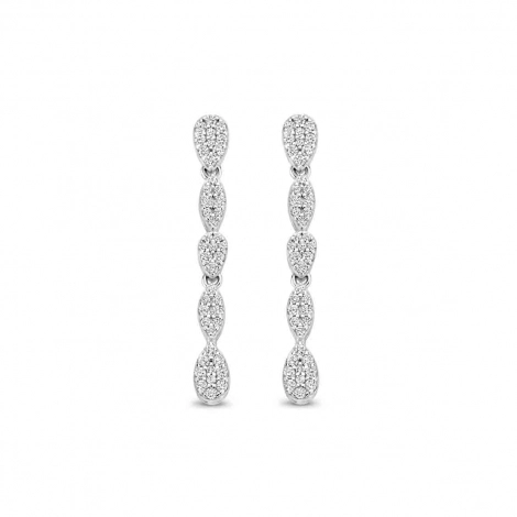 Boucles d'oreilles argent pendantes zirconium - Naiomy