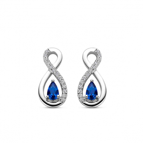 Boucles d'oreilles argent - pierre bleue et Oxydes - Naiomy  combiner