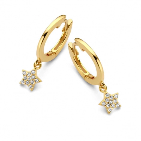 Boucles d'oreilles Argent plaqu or toiles serties de Zirconium - Naiomy