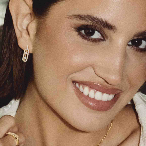 Boucles d'oreilles argent plaqué or jaune et Oxydes - Naiomy
