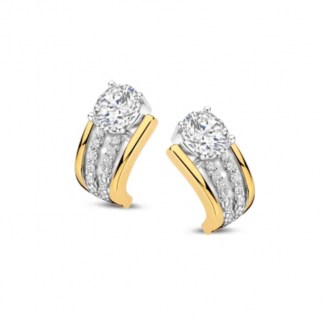 Boucles d'oreilles argent plaqu or jaune et oxydes- Naiomy  combiner