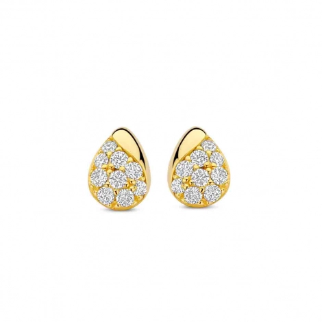 Boucles d'oreilles argent plaqu or jaune et oxydes- Naiomy