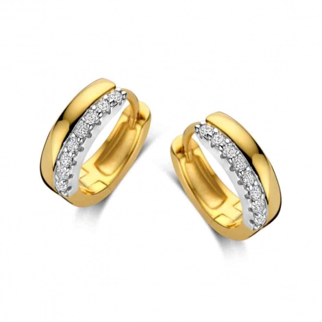 Boucles d'oreilles argent plaqu or jaune et oxydes- Naiomy
