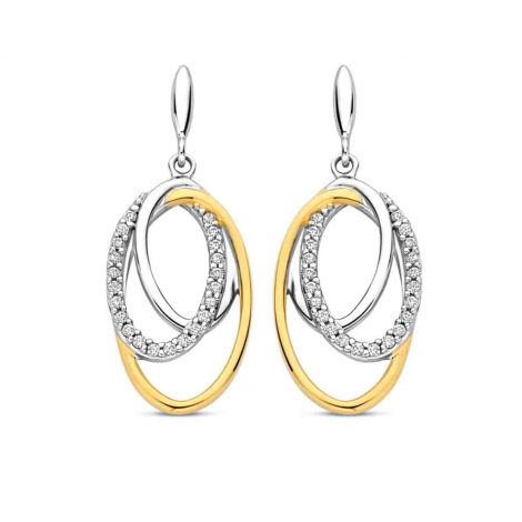 Boucles d'oreilles argent plaqu or jaune et oxydes- Naiomy  combiner