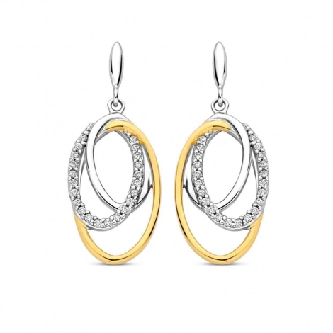 Boucles d'oreilles argent plaqu or jaune et oxydes- Naiomy