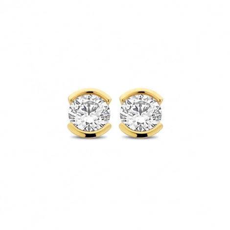 Boucles d'oreilles argent plaqu or jaune et oxydes- Naiomy