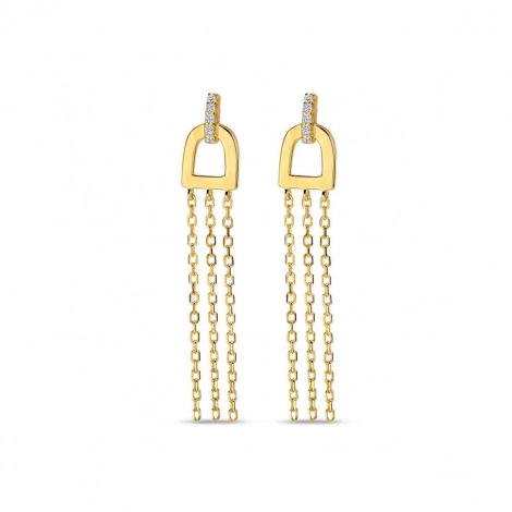 Boucles d'oreilles argent plaqu or jaune et oxydes- Naiomy