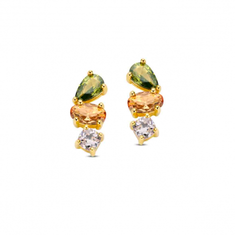 Boucles d'oreilles argent plaqué or jaune et Oxydes - Naiomy à combiner