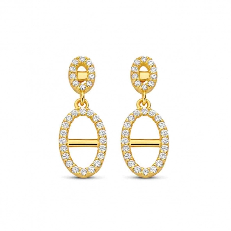 Boucles d'oreilles argent - plaqu or jaune oxydes liens - Naiomy